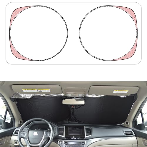 A1 Shades Patented Car Windshield Sun Shade with Storage Pouch by A1 Sunshade Retractable Automotive Truck SUV Front Window Shield Blocker Screen Visor Protector Cover for Auto Interior Accessories for Heat D2 - Image 1