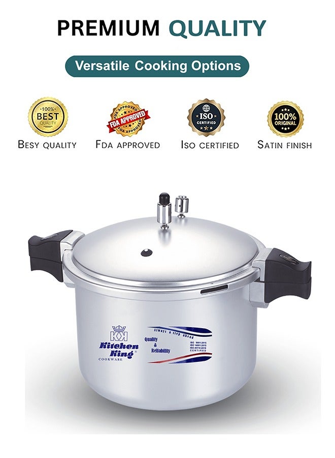Kitchen King 7Liters Kitchen King Blaze 7L Premium Pressure Cooker – Anodized Aluminium, High-Pressure Cooking, GRS Safety, Pressure Indicator, Extra Gas Kit, Multipurpose Use, Heavy Base, Easy Open Handle Silver - Image 4