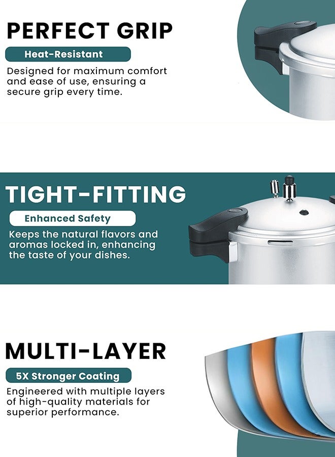Kitchen King 7Liters Kitchen King Blaze 7L Premium Pressure Cooker – Anodized Aluminium, High-Pressure Cooking, GRS Safety, Pressure Indicator, Extra Gas Kit, Multipurpose Use, Heavy Base, Easy Open Handle Silver - Image 5