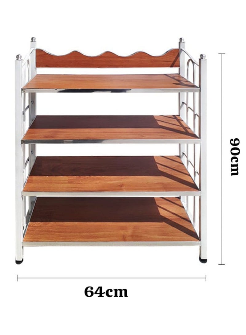 DubaiGallery Iron Shoe Rack 4 Layer Simple Household Assembly Wrought Iron White Shoe Rack Door Modern Storage Shoe Rack - Image 2