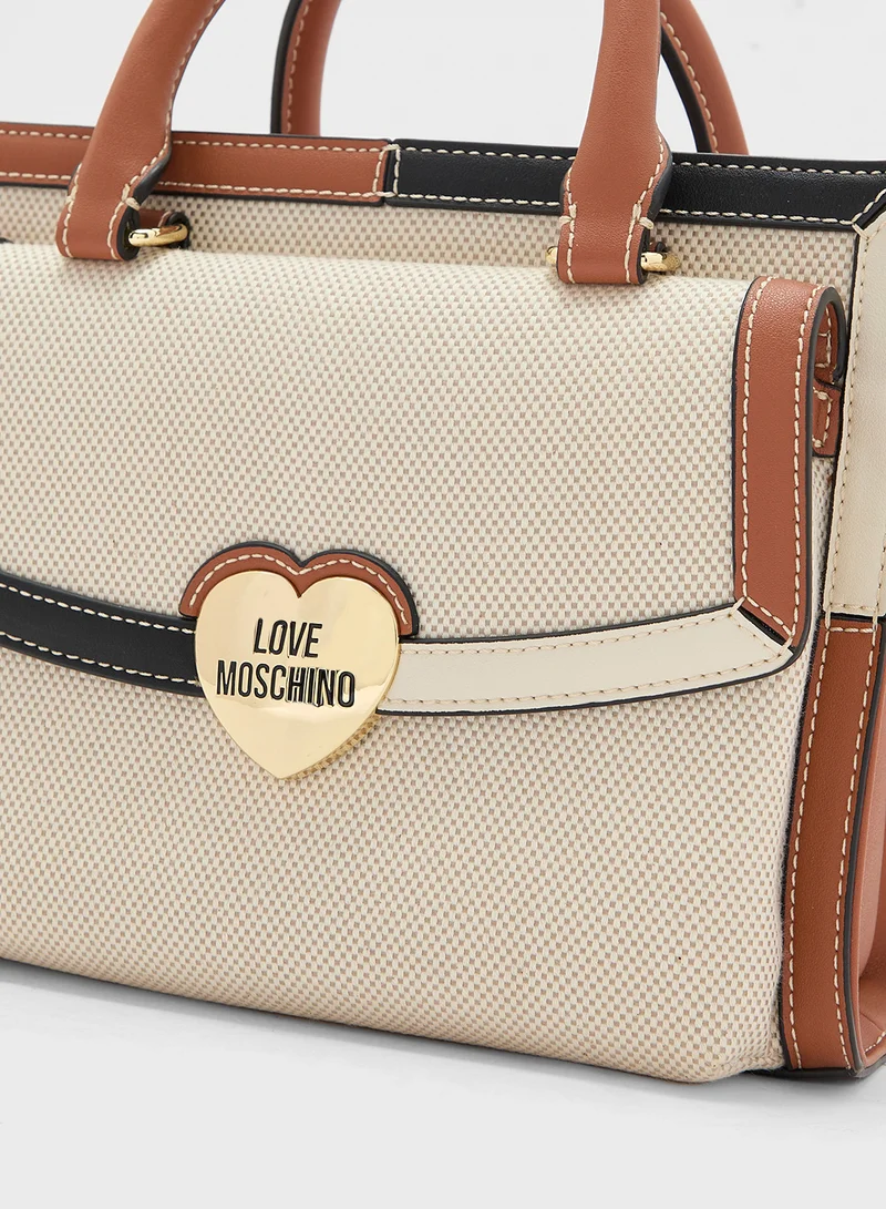 Love Moschino NATURAL CANVAS-MULTICOLOUR PU NATURAL CANVAS-MULTI