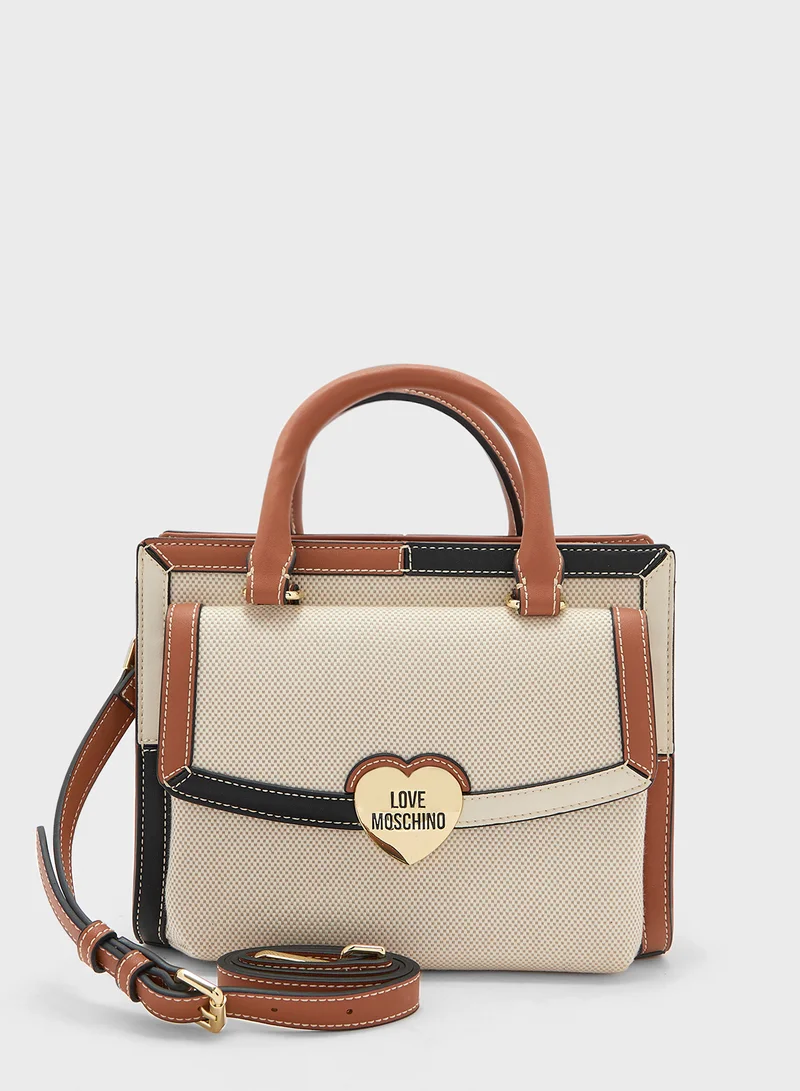 Love Moschino NATURAL CANVAS-MULTICOLOUR PU NATURAL CANVAS-MULTI