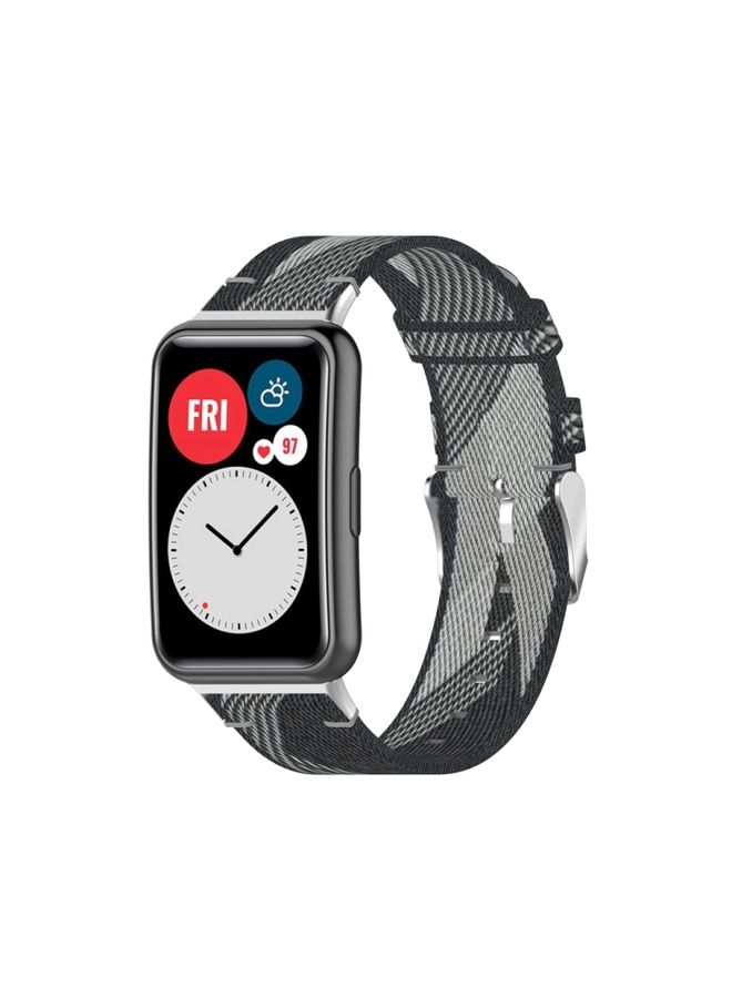 Replacement Strap For Huawei Watch Fit Special Edition Nylon Braided Watch Band Grey