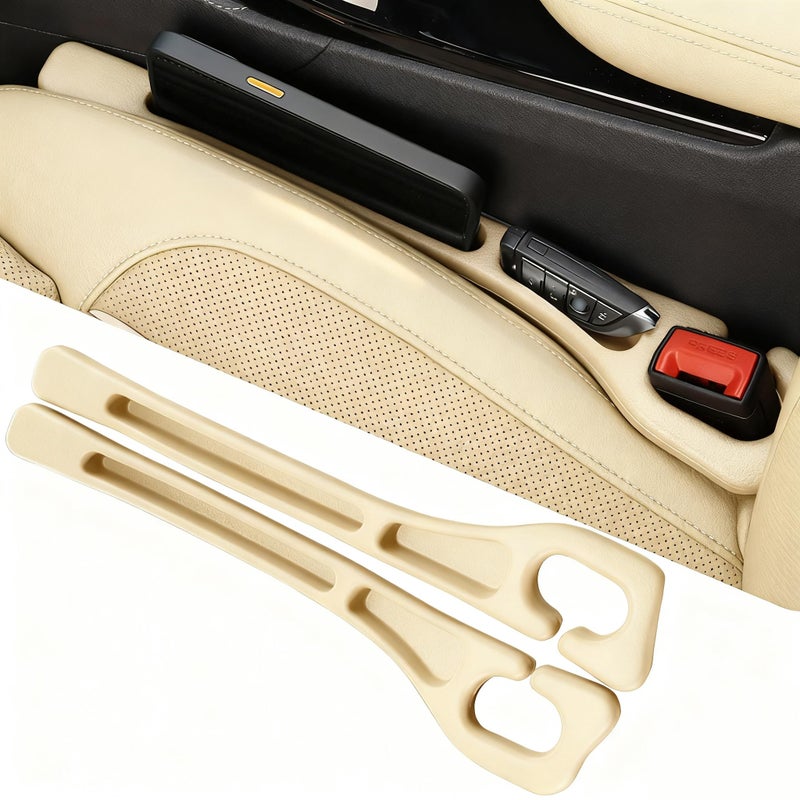 YLXGT Car Seat Gap Filler Organizer Universal for Car SUV Truck Accessories Seat Gap Plug Blocker with Storage Slot Beige 2 Pack - Image 3