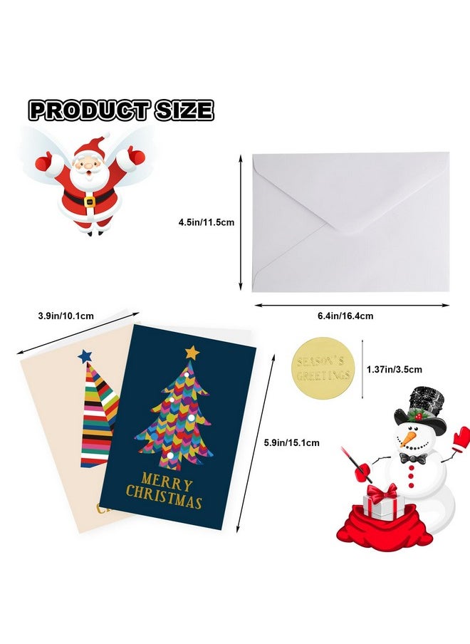 DERAYEE - 16 Pack Christmas Cards, 4X6 Inch Gold Foil Merry Christmas Cards With Envelopes & Stickers, Bulk Holiday Greeting And New Years Cards For Family And Friends - Image 1