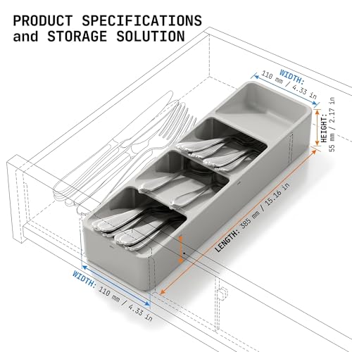 Li & Zhao Silverware Organizer for Drawer - Utensil Drawer Organizer Compact Utensil Organizer Silverware Tray Cutlery Organizer Spoon Drawer Kitchen for Kitchen, Office, Bathroom, Living room - Image 2