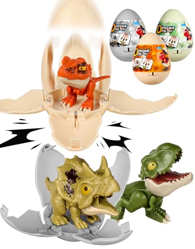 JMHACHY 3 Pack Jumbo Dinosaur Eggs Drop to Hatching Dinosaur Eggs Toys Birthday Gifts for Boys 3 4 5 6 7 8 Christmas Kids Gifts for Grandkids Easter Basket Stuffer - Image 1