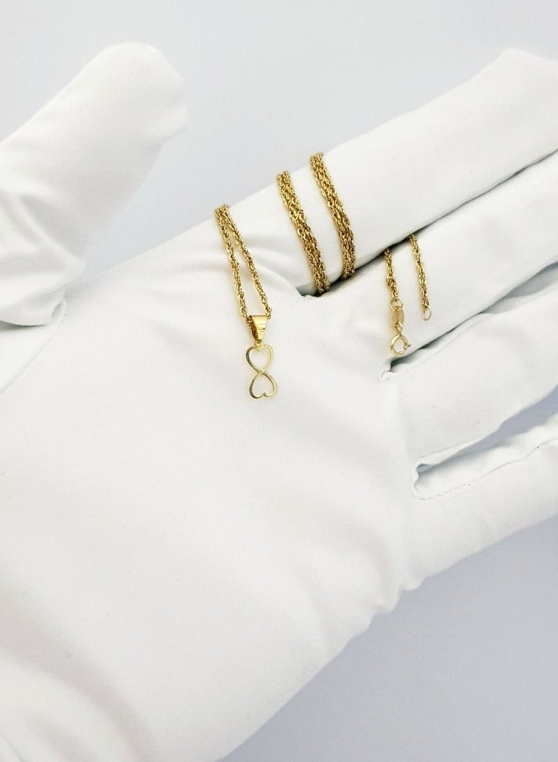 Hamsa.ae 18K Pure Gold Heart Infinity Necklace For Women - Image 4