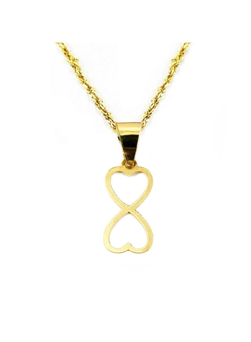 Hamsa.ae 18K Pure Gold Heart Infinity Necklace For Women - Image 1