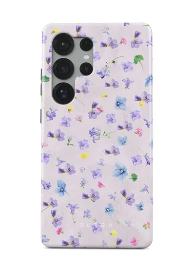 BURGA Samsung Galaxy S25 Ultra Mobile Phone Case Hybrid 2 Layer Hard Shell Silicone Protective Case, Scratch Resistant Shockproof Cover,Wildflower
