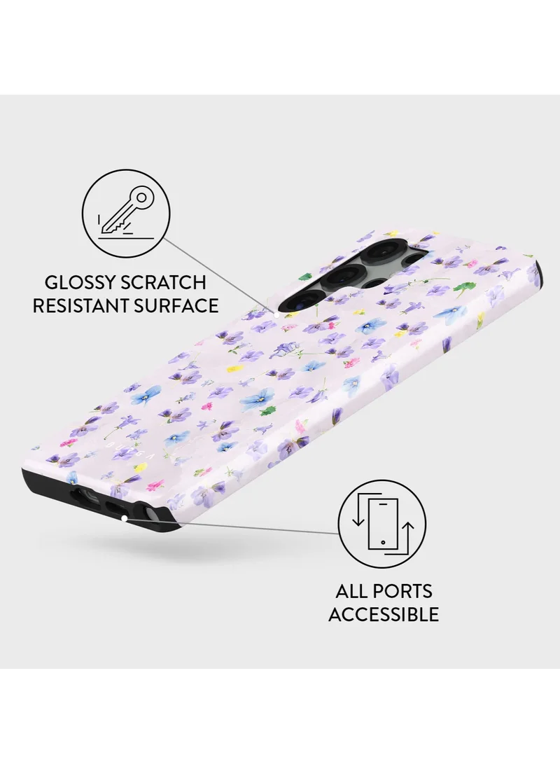 BURGA Samsung Galaxy S25 Ultra Mobile Phone Case Hybrid 2 Layer Hard Shell Silicone Protective Case, Scratch Resistant Shockproof Cover,Wildflower