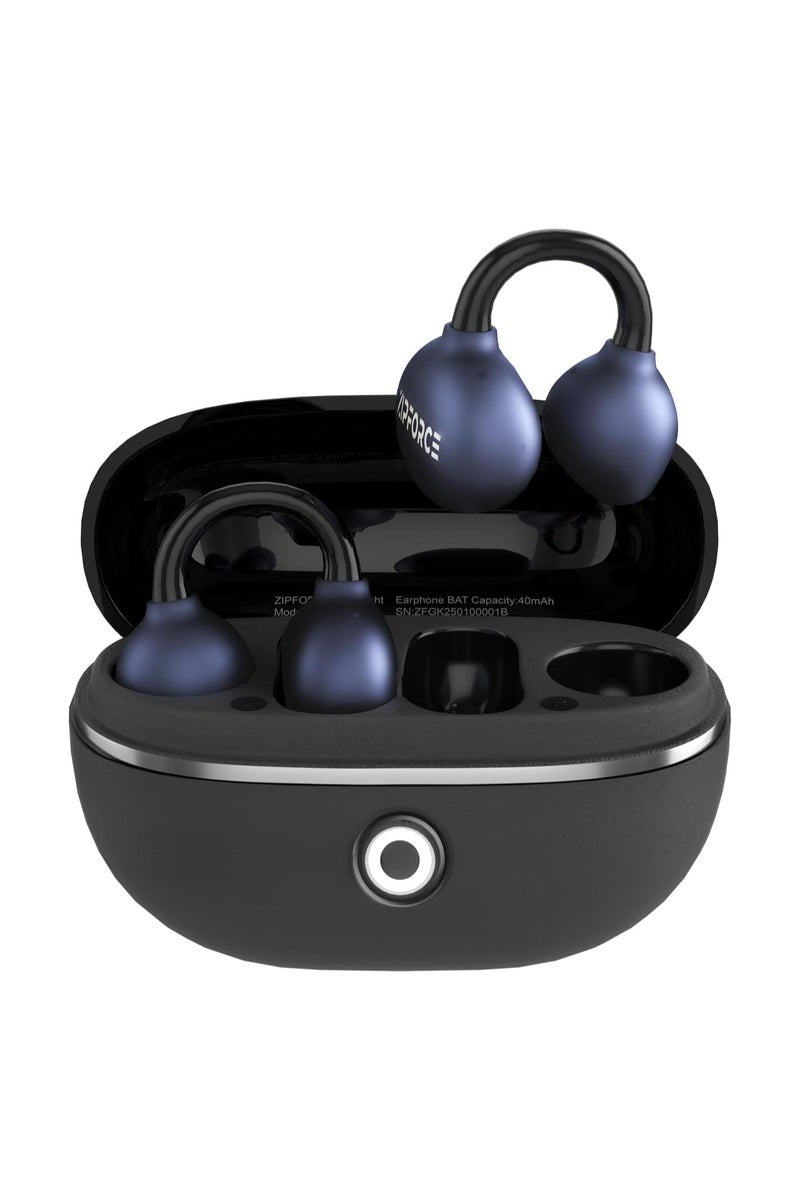 ZIPFORCE True Wireless Earbuds, Open-Ear Bluetooth 5.4 Headphones 4-Mics ENC Clear Call, Bluetooth Earbuds Touch Control, IPX6 Waterproof TWS, Light-Weight Earphones, Black - Image 1