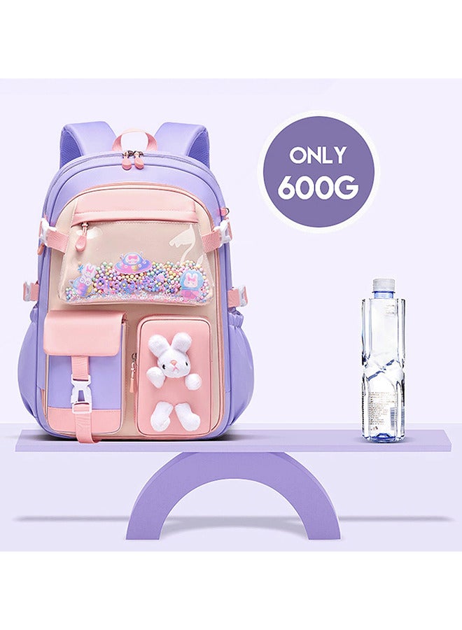 Girls Backpack Elementary School Bunny Backpack for girls Cute Kids Laptop Bag - Image 4
