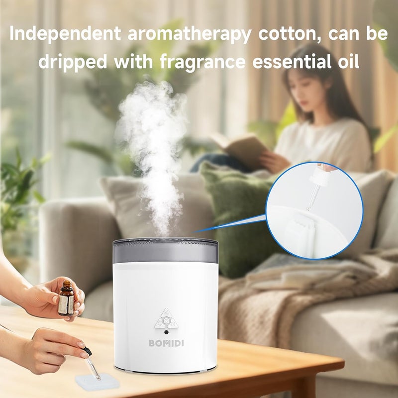 BOMIDI Ultrasonic Humidifier with 7-Color Ambient Light, Remote Control & External Bucket Compatibility – 3 Adjustable Mist Modes for Extended Use in Home Office - Image 2