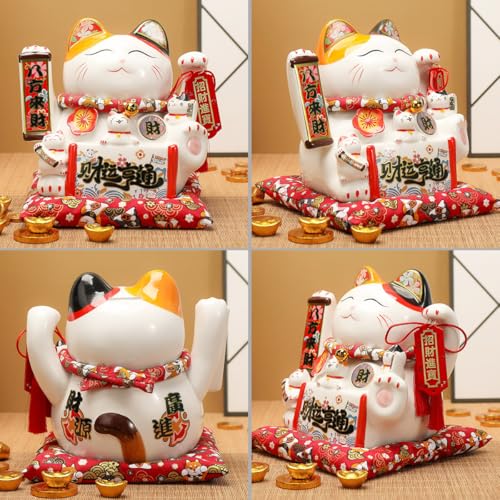 TXYXT Lucky Cat Statue Figurines Chinese Ceramic Lucky Cat Piggy Bank Japanese Money Fortune Cat Gift Decorations for Store Company OpeningCQG9 - Image 3
