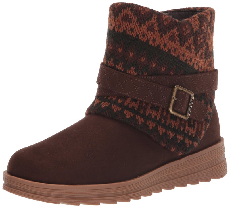 MUK LUKS Women's Natalie Naomi Boots, Dark Brown, 6