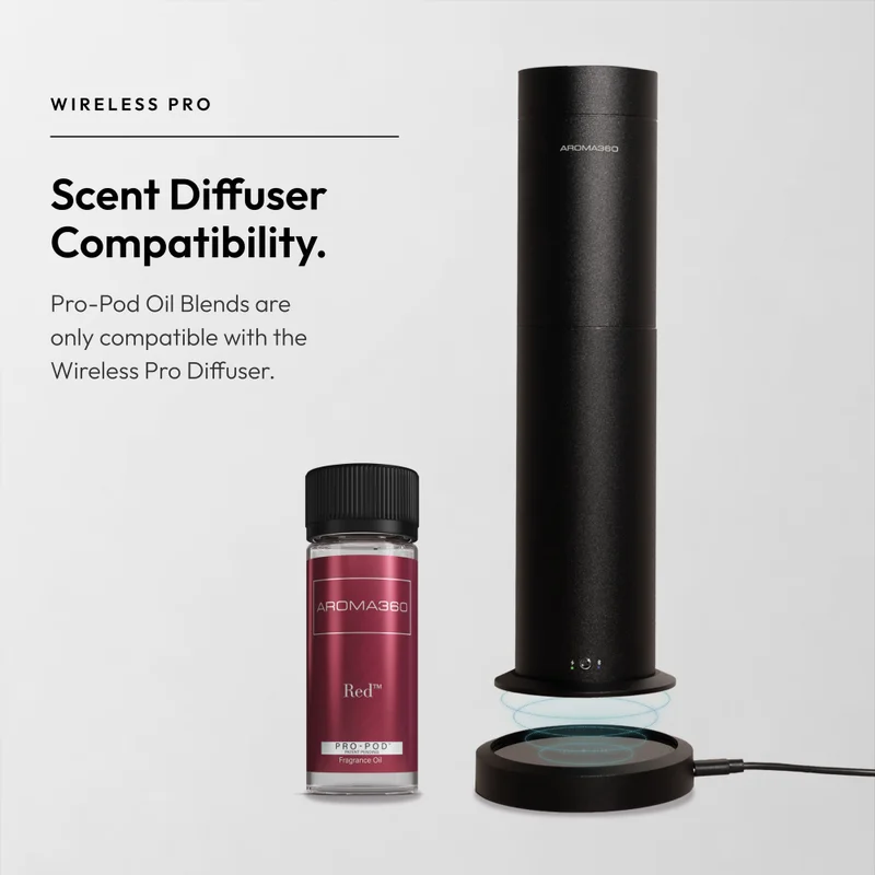 Aroma360  Red Pro-Pod Oil Blend - Hotel Inspired for Luxury Essential Oil Diffusers - Aromatherapy Scent Diffuser Oil - Ruby Grapefruit, Heliotrope Petals, Amber and Sea Moss - 50 mL, 1.7 fl oz  | Best Price UAE
