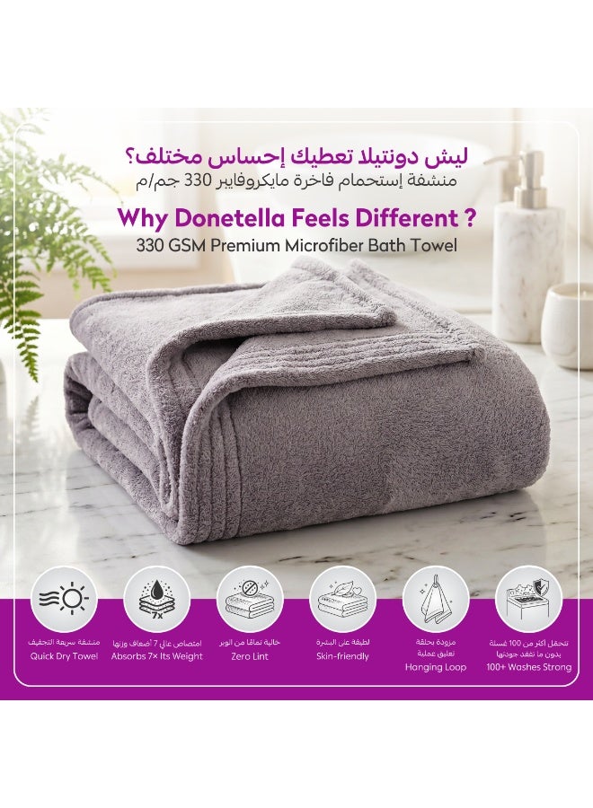 دوناتيلا منشفة يد (عبوة من 4 قطع، 50 × 90 سم) - مايكروفايبر 330 GSM - فائقة النعومة وعالية الامتصاص وسريعة الجفاف، خفيفة الوزن بلون سادة للحمام، الجيم، السبا والسفر. - Image 4