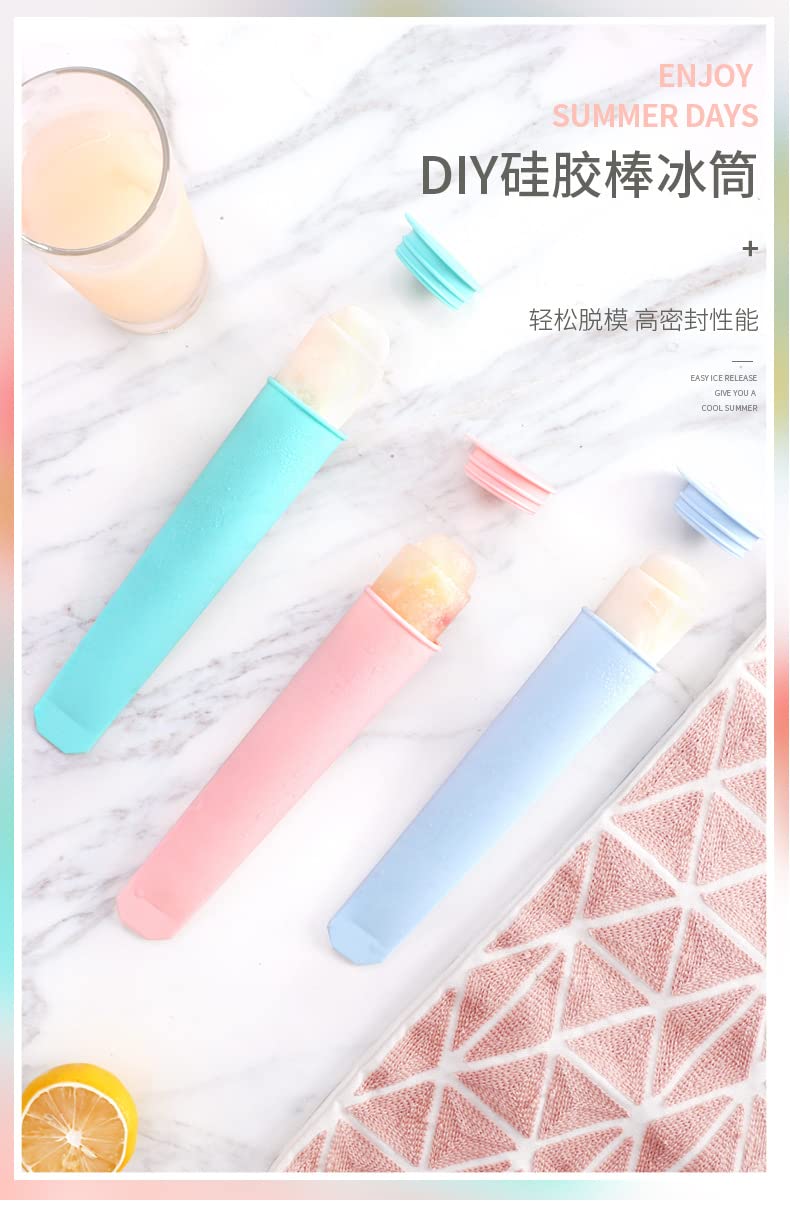 BEING CART Silicone Popsicle Molds ice Pop Mold Food Grade Freezer Tubes Make Healthy Food for Your Kids Set of 6 - Image 3