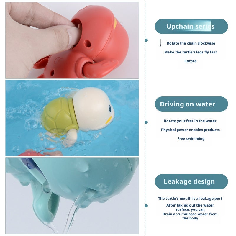KONIG KIDS Wind-Up Bath Toys - Turtle, Duck, Frog, Whale, Submarine - Image 4
