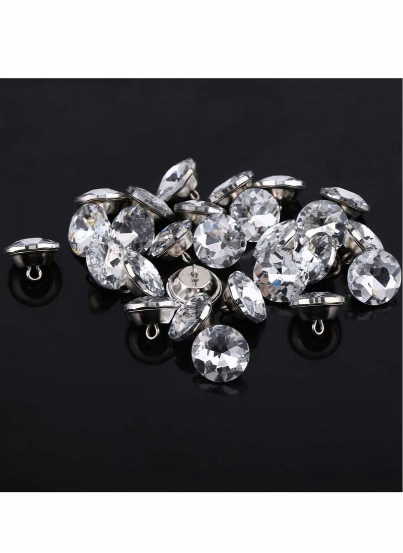 Generic Crystal Buttons, 50 Pcs 20mm Buttons, for Sewing Buttons, Furniture for Dress, for Clothes Crafts Sofa Headboard decoration  - Image 4