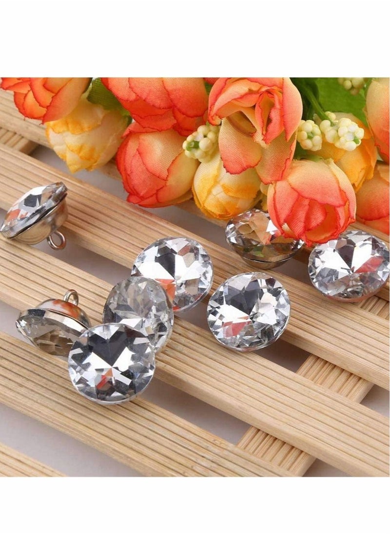 Generic Crystal Buttons, 50 Pcs 20mm Buttons, for Sewing Buttons, Furniture for Dress, for Clothes Crafts Sofa Headboard decoration  - Image 3