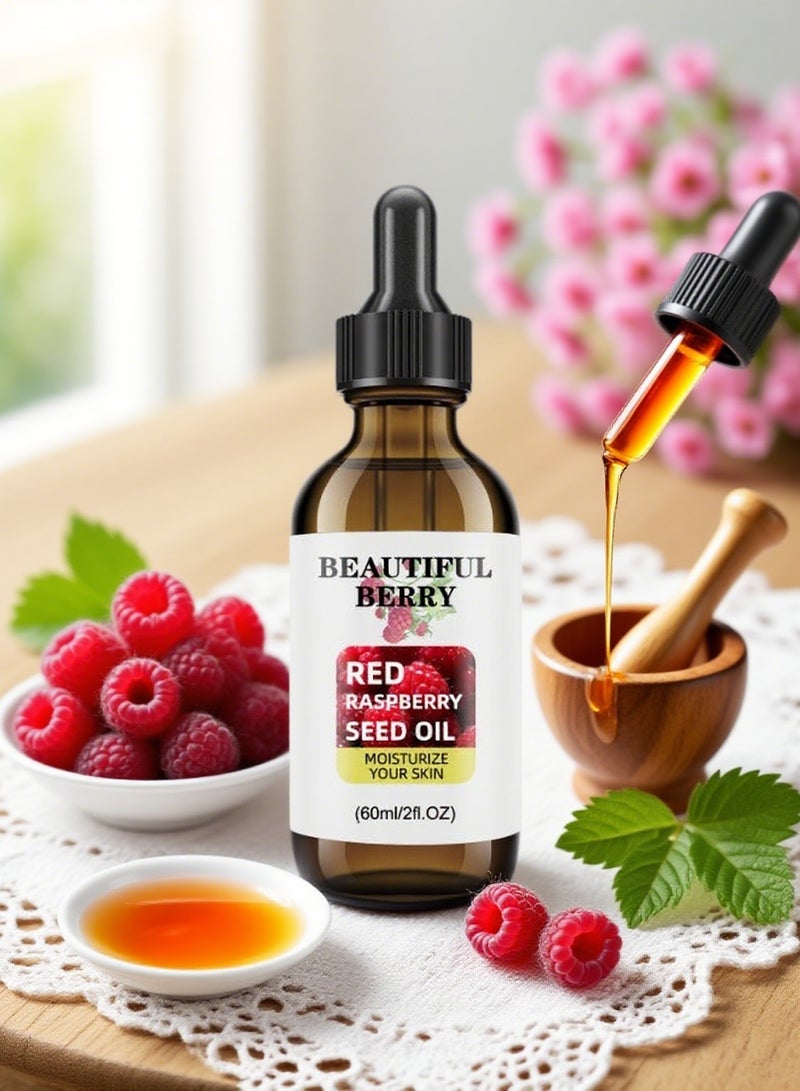 jalan 100% Cold-Pressed Raspberry Seed Oil (60ml) – Professional-Grade Anti-Aging Facial Base Oil – Natural Antioxidant for Glowing Skin – Fast Absorption, Non-Greasy - Image 1