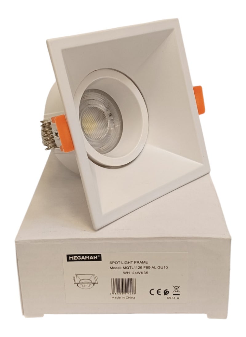 ميجامان Spot Light Frame Square GU10 MQTL1126 F80 AL - White  - Image 1