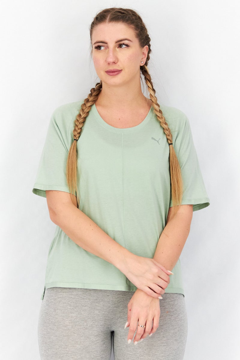 PUMA Women Sportswear Fit Studio Tri Blend Relaxed Top, Frosty Green - Image 1