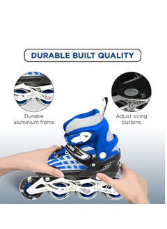 ENDLESS  EL1025 Inline Adjustable Skates Small Size 29 EUR (UK 11.5) - 33 EUR (UK 2) for 3 to 6 Years | Aluminium Chassis and 70 mm PU Wheels | Front Wheel Flash, ABEC 7 Bearings | In-Outdoor  - Image 4
