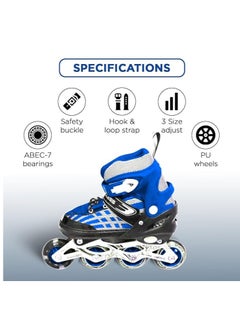 ENDLESS  EL1025 Inline Adjustable Skates Small Size 29 EUR (UK 11.5) - 33 EUR (UK 2) for 3 to 6 Years | Aluminium Chassis and 70 mm PU Wheels | Front Wheel Flash, ABEC 7 Bearings | In-Outdoor  - Image 3