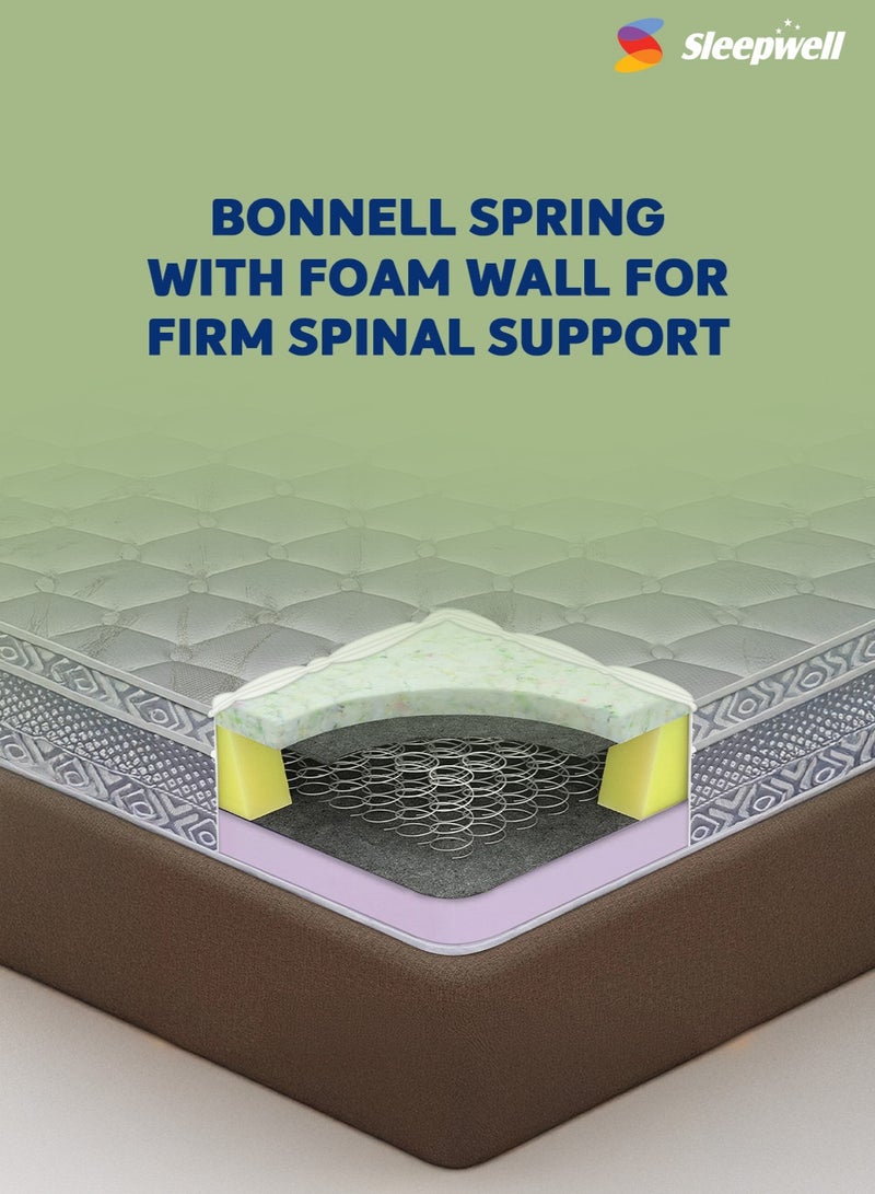 Sleepwell Spine Plus Regular | Visco Rebonded Foam | Twin Bed Size | Bonnell Spring | Neem Fresche Technology | Anti Sag Mattress (200L x 120W x 20H cm) - Image 2
