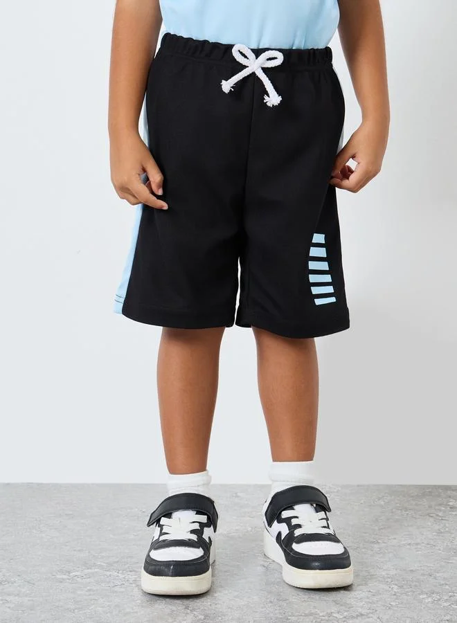 Styli Styli Striped Print T-Shirt and Shorts Set