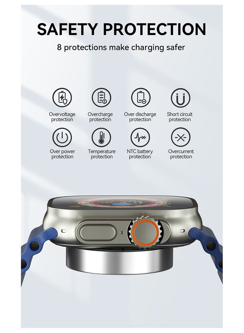 BWOO 2 In 1 Apple Watch Charger Lightning And Magnetic Wireless Charging Black - Image 3