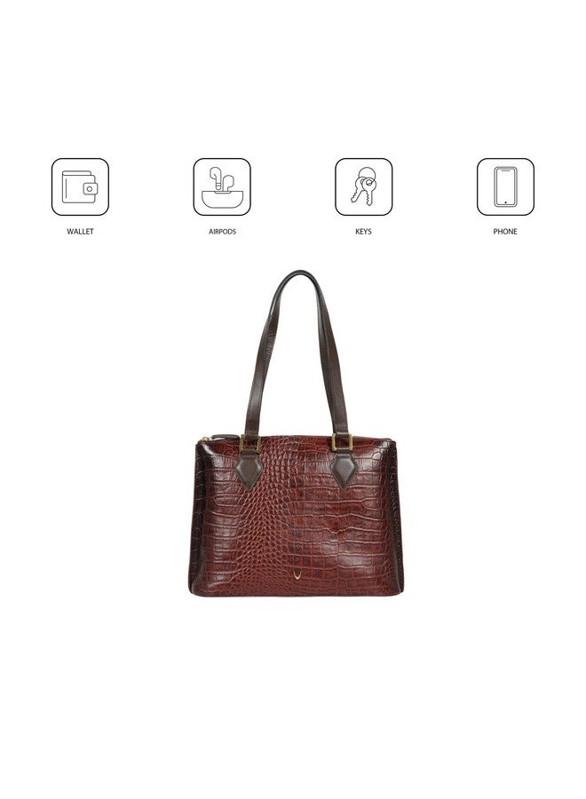 Hidesign Women Leather Tote Bag- Marsala - Image 5