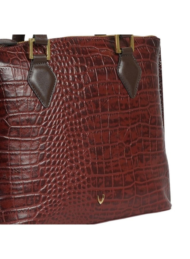 Hidesign Women Leather Tote Bag- Marsala - Image 4