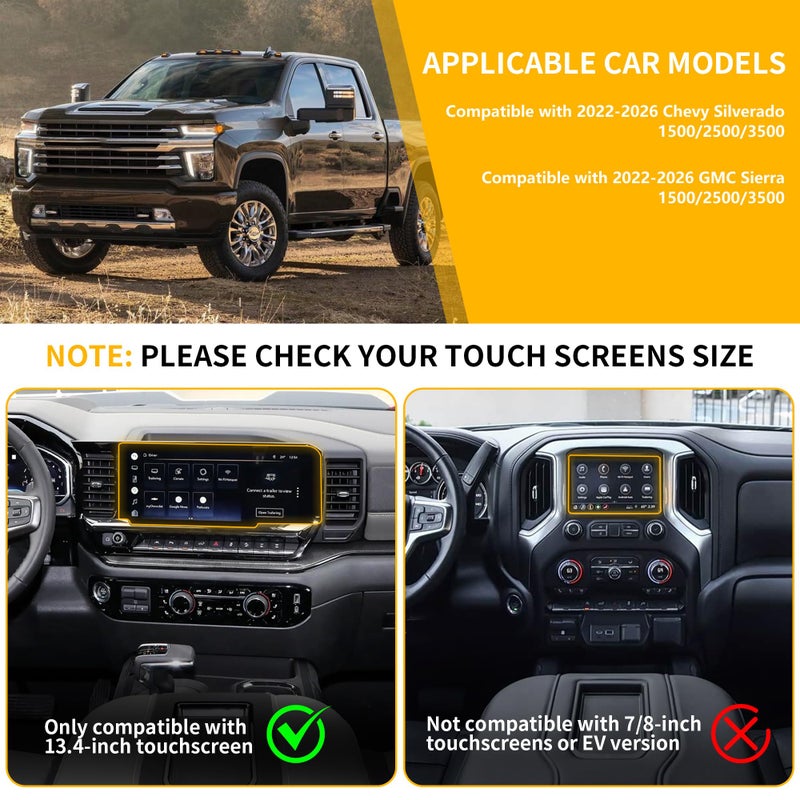 RERPRO Magnet Phone Mount Compatible with 2022-2026 Chevy Silverado/GMC Sierra 1500/2500/3500, for Magsafe Dash Cell Phone Holder for Chevrolet Silverado/GMC Sierra Accessories, 13.4" Touchscreen Only - Image 2