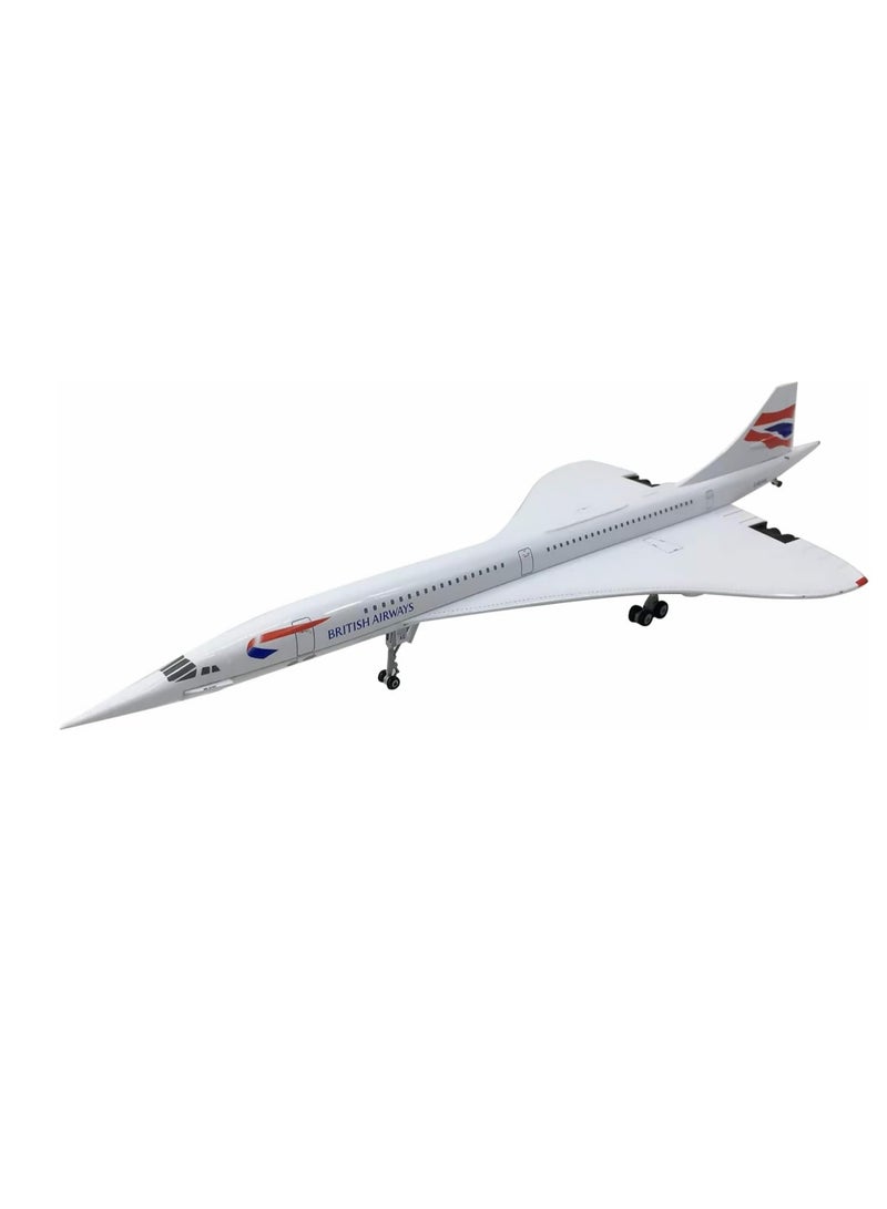 1:200 Simulation Aircraft Model Concorde Airplane Model with Display Stand for Collection Present for Birthday