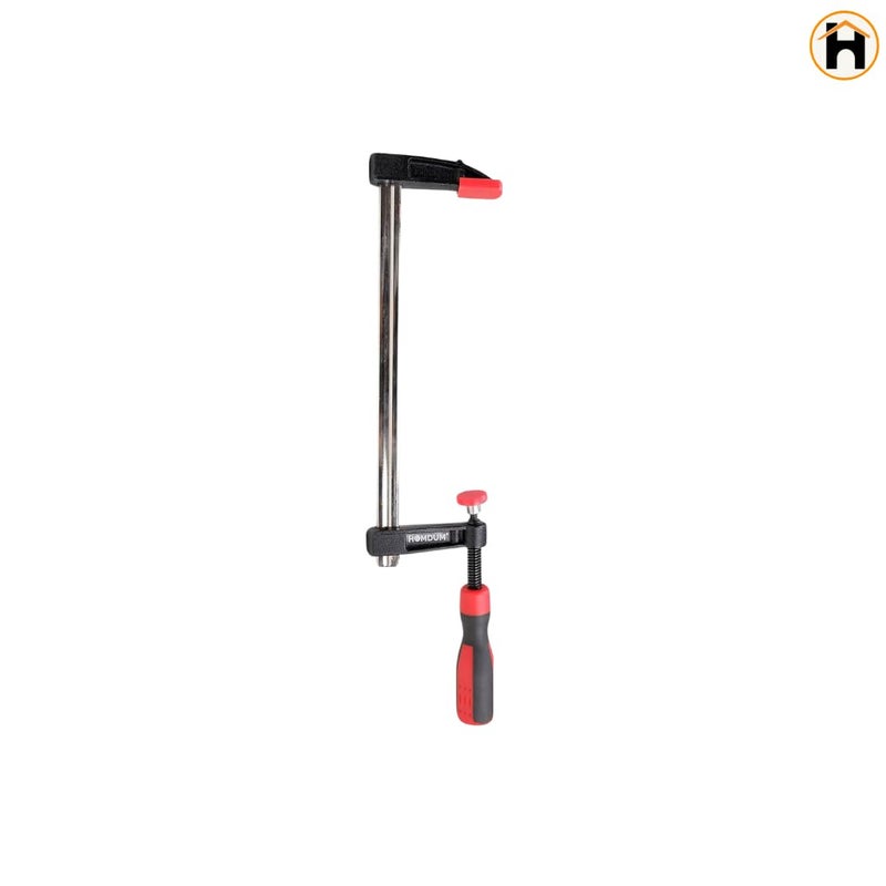 Homdum 12 inch Steel f clamp 300 x 80 mm F Clamp with Rubberized Handle and Surface Protection PVC Cover for Better Grip Metal F Clamps for Woodworking Glass and Welding Works. Pack OF 2PC - Image 3