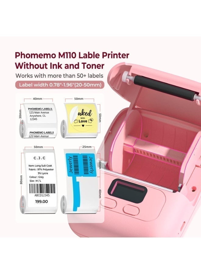 Portable Bluetooth Label Maker – Inkless Thermal Sticker Printer, Wireless Mini Label Machine for Home Organization, Office, Retail, School & DIY Projects (Pink) - Image 5