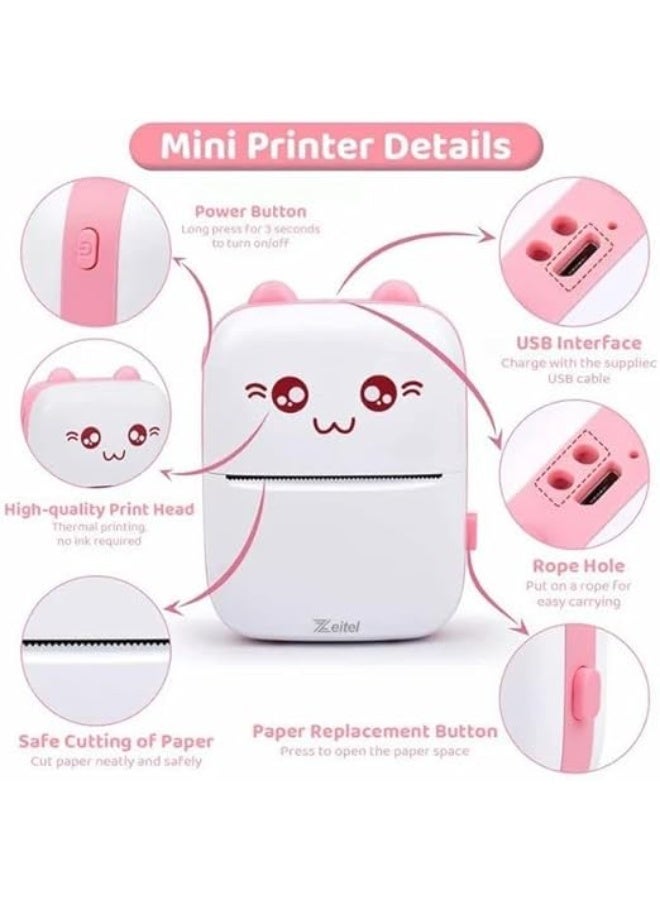 Portable Bluetooth Label Maker – Inkless Thermal Sticker Printer, Wireless Mini Label Machine for Home Organization, Office, Retail, School & DIY Projects (Pink) - Image 3