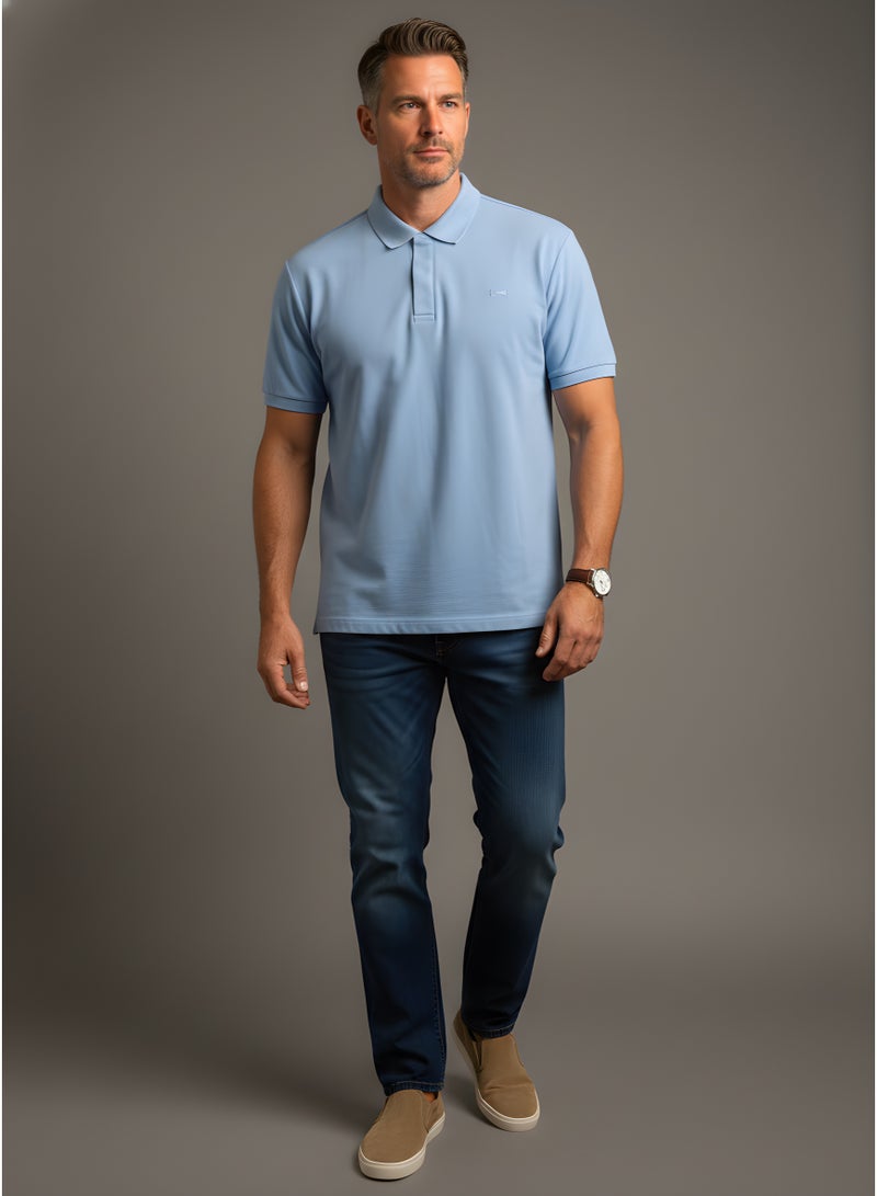 The Founder &Co. Men Polo Shirt Short Sleeve Blue Bell Premium Pique Cotton Comfort Classic Polo Old Money - Image 1
