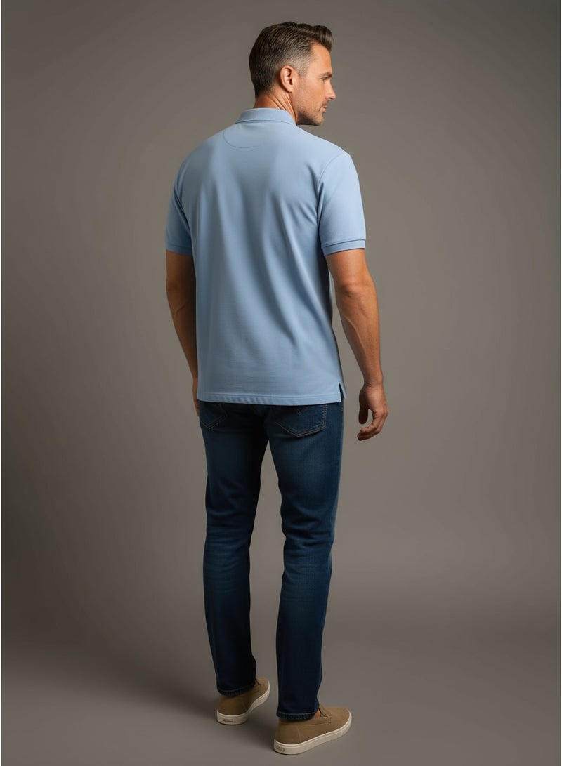 The Founder &Co. Men Polo Shirt Short Sleeve Blue Bell Premium Pique Cotton Comfort Classic Polo Old Money - Image 4