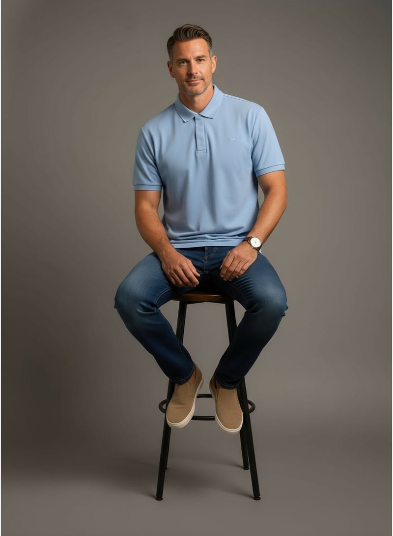 The Founder &Co. Men Polo Shirt Short Sleeve Blue Bell Premium Pique Cotton Comfort Classic Polo Old Money - Image 3