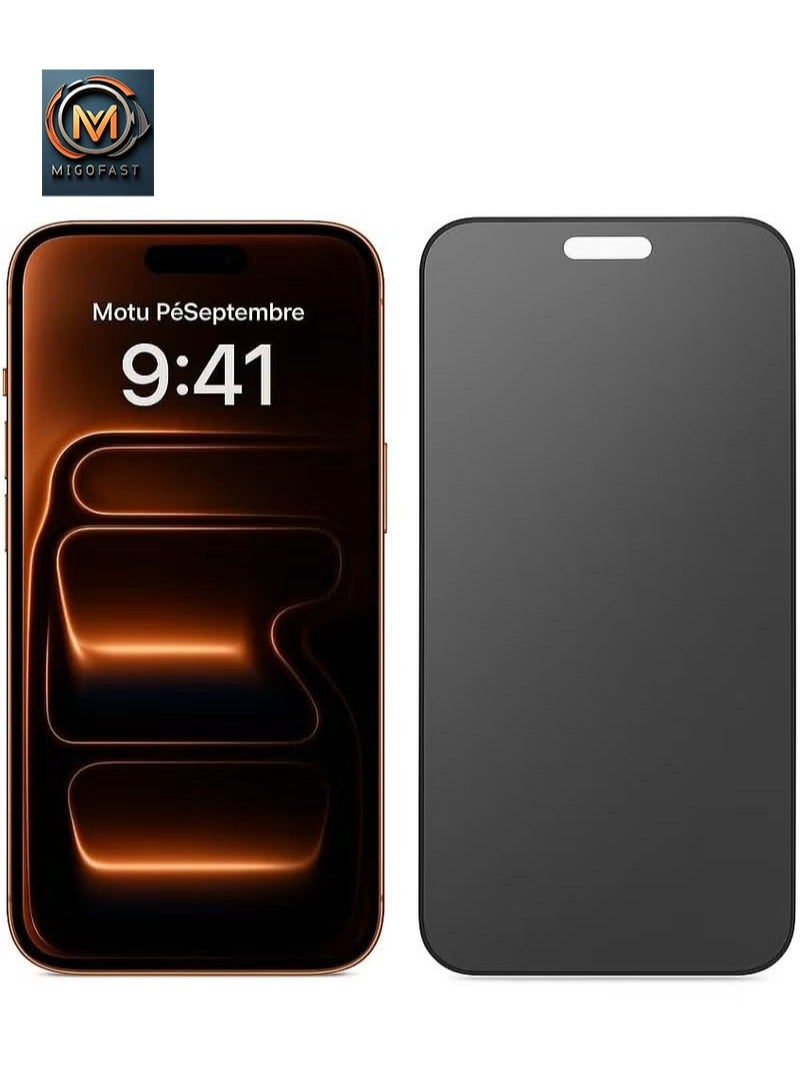 ميجوفاست واقي شاشة الخصوصية لجهاز iPhone 17 Pro Max، غشاء سيراميك غير لامع، مضاد للتجسس، لاصق كامل، واقي شاشة مرن غير قابل للكسر (لجهاز iPhone 17 Pro Max) - Image 1