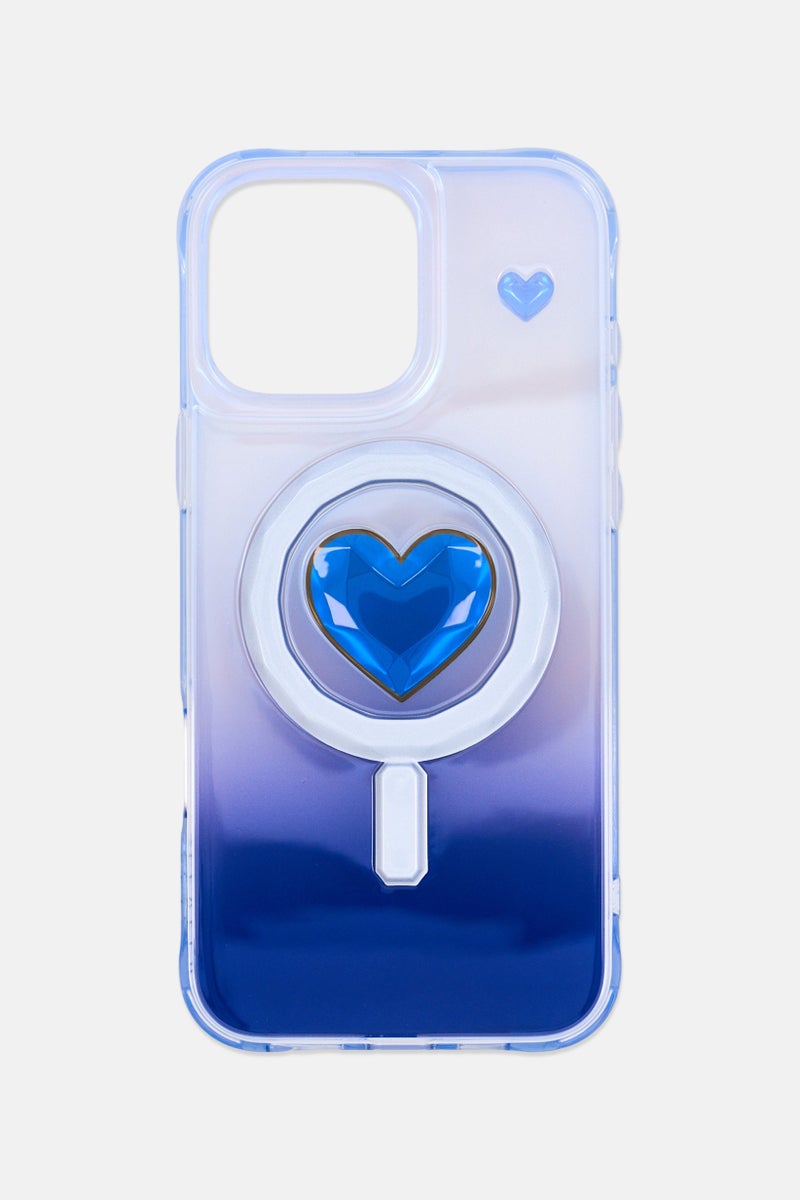 LEVELO iPhone 16 Pro Max Hearts Magsafe Protective Case, Blue - Image 1