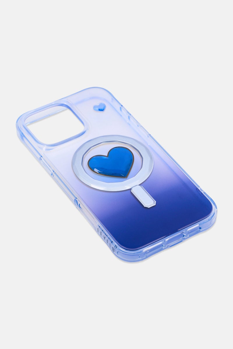 LEVELO iPhone 16 Pro Max Hearts Magsafe Protective Case, Blue - Image 2