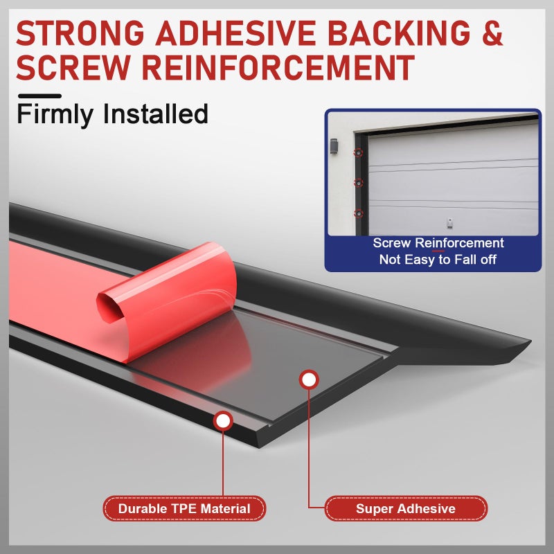 alophoty Garage Door Seal Top and Sides - 36 Ft Garage Door Weather Stripping Side Seal, Heavy Duty Weatherproof TPE, Insulates, Prevents Drafts, Easy Installation for Homeowners and DIYers - Image 5