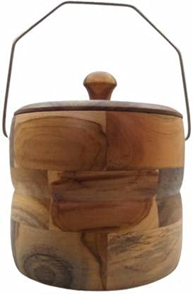 Sakar Double Walled Insulated Plastic Interior Out Side Wooden Finish Ice Bucket Box for Home Bar Restaurant and Gift Set - Image 3