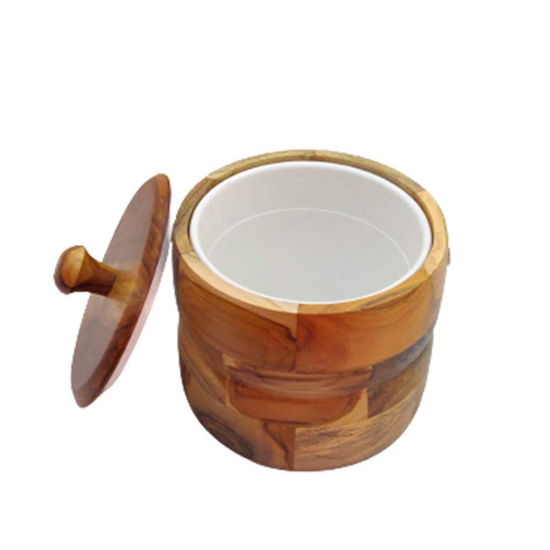Sakar Double Walled Insulated Plastic Interior Out Side Wooden Finish Ice Bucket Box for Home Bar Restaurant and Gift Set - Image 4